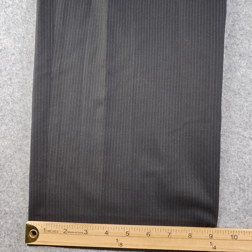 Banana Republic Dress Pants Mens 32x30 Black Pinstripe Flat Front Wool